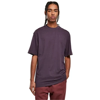 Abbildung von Urban Classics Herren T Shirt Tall Tee, Oversized für Männer, Baumwolle, gerippter Rundhals, purplenight, 5XL