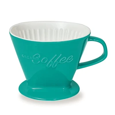 Abbildung von Creano Porzellan Kaffeefilter XXL (Jadegrün) für Filtertüten Gr. 4 und 6, ca. 800gr Gewicht extrem sicheren Stand, Achtung schwer, in 6 Farben erhältlich