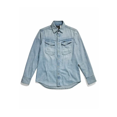 Abbildung von G STAR Dakota SLIM Shirt LONG Sleeve Hemd, Herren, Größe: Large, Sun faded blue mist