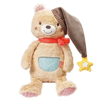 Abbildung von Fehn Nachtlicht Bär Kuscheltier mit &quot;Glow in the dark&quot; Bestickung Multifunktionale Baby Einschlafhilfe als Nachttischlampe, Stilllicht, Nachtlampe &amp; Bettlampe Für Babys Kinder ab 0+ Monaten