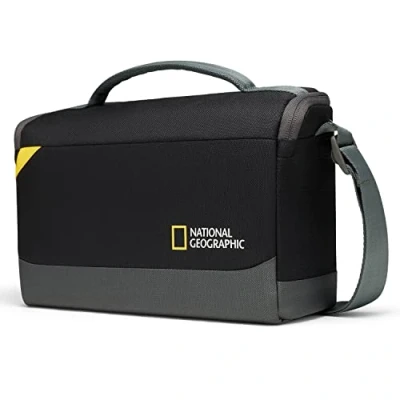 Abbildung von National Geographic Schultertasche Medium, Kameratasche für DSLR, Spiegellose Kameras mit Objektiv &amp; Zubehör, Tablet Fächer, Verstellbarer Tragegurt, Ultraleicht, NG E1 2370, Schwarz [Amazon Exklusiv]