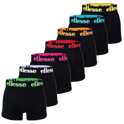 Abbildung von Ellesse Herren Boxer Shorts, 7er Pack Yema 7 Logo, Cotton Stretch Schwarz/Multi2 6XL