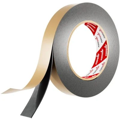 Abbildung von Poppstar doppelseitiges Butyl Klebeband (5m x 20mm 1,6mm) Dichtband selbstklebend schwarz