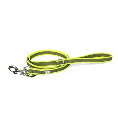 Abbildung von IDC Color &amp; Gray gumierte Leine, 20 mm x 1,8 m mit Schlaufe und D Ring, Neon Grau