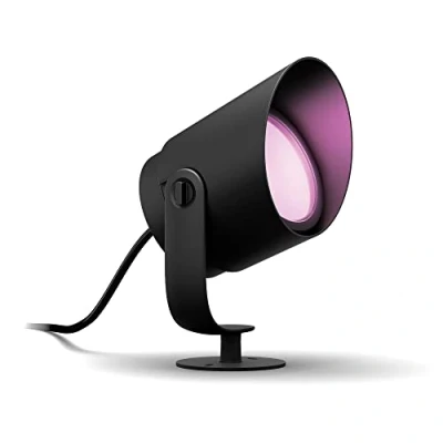 Abbildung von Philips Hue White &amp; Color Ambiance Lily XL Gartenstrahler Erweiterung (1.060 lm), dimmbare Außenleuchte mit 16 Millionen Farben, smarte Lichtsteuerung über Sprache oder App, schwarz