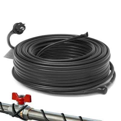 Abbildung von HEATIT JHSF 36m Selbstregulierendes Frostschutz Heizkabel mit Thermostat Begleitheizung Wasserleitung Ideal für oder Pflanzen Wasserdichte Schutzkontaktsteck 16,4 W/m 230V IP65