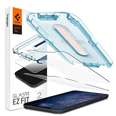 Abbildung von Spigen EZ FIT Gehärtetes Glas Durchsichtige Displayschutzfolie Mit Montagerahmen Apple iPhone 12 Mini 2 pack