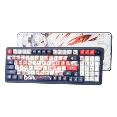 Abbildung von Redragon K686 PRO SE 98 Tasten Gasket RGB Gaming Tastatur, 3 Modus Anime Mechanische Tastatur mit Hot Swap Sockel, Spezieller Drehknopfsteuerung &amp; Geräuschdämpfenden Pads, Custom Hi Fi Linear Schalter