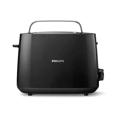 Abbildung von Philips Toaster 2 Toastschlitze, 8 Stufen, Brötchenaufsatz, Auftaufunktion, Liftfunktion, Abschaltautomatik, schwarz (HD2581/90)
