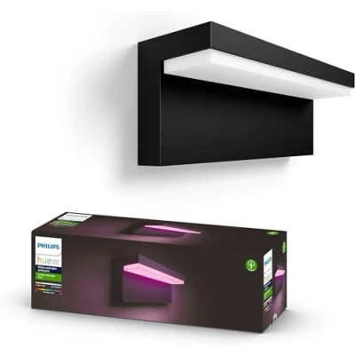 Abbildung von Philips Hue White &amp; Color Ambiance Nyro Außenwandleuchte (1.020 lm), dimmbare Wandlampe für das Lichtsystem mit 16 Mio. Farben, smarte Lichtsteuerung über Sprache oder App, schwarz
