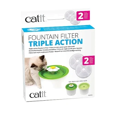 Abbildung von Catit Triple Action Filter, 3fach wirksamer Ersatzfilter, Trinkbrunnenfilter, 2er Pack