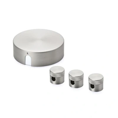 Abbildung von ORION LIGHTSTYLE Verteilerset mit Verteilerdose inkl. 3 Pins Deckenpin Baldachin Deckendose Rosette Abzweigdose Abdeckung Nickel Matt