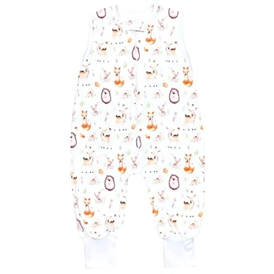 Abbildung von TupTam Sommerschlafsack Baby mit Füßen Leichter Schlafsack Sommer 0.5 TOG, OEKO TEX, Farbe: Waldtiere/Igel/Rehe, Größe: 92 98