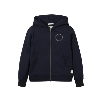 Abbildung von TOM TAILOR Jungen 1029982 Kinder Sweatjacke Mit Print Aus Bio Baumwolle, 10668 Sky Captain Blue, 152 EU
