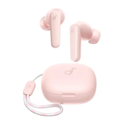 Abbildung von soundcore by Anker P20i Kabellose Bluetooth Kopfhörer in Ear, 10mm Treiber, 5.3, Anpassbarer EQ, 30 Std. Spielzeit, IPX5 wasserfest, 2 Mikros mit KI, einzeln verwendbar (rosa)