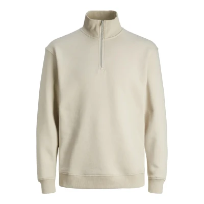 Abbildung von Jack &amp; Jones Jjebradley HALF ZIP Sweatshirt, Herren, Größe: Medium, Moonbeam