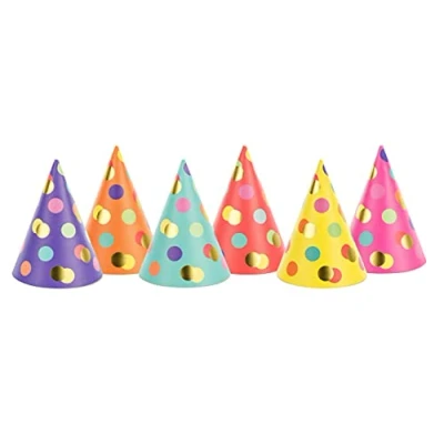 Abbildung von PartyDeco Hütchen Dots Mix 16cm 6 Stk. Geburtstagsfeier Geburtstagshüte Happy Birthday Party Dekoration
