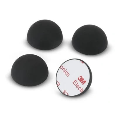 Abbildung von Dynavox Silikon Elastomer Dämpfer ED20 4er Set, Universal Absorber Füße für HiFi Geräte, Lautsprecher, Verstärker und Plattenspieler, Resonanzdämpfer mit 3M Klebefläche, schwarz