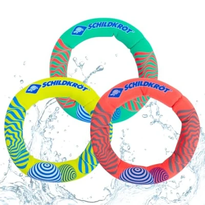 Abbildung von Schildkröt, 3 Tauchringe mit Sandfüllung, Ø 14cm, gut zu greifen, Stehen am Grund, Neopren Diving Rings, 970326, Diametro 14 cm