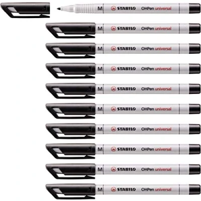 Abbildung von STABILO Folienstift OHPen universal wasserlöslich medium 10er Pack schwarz
