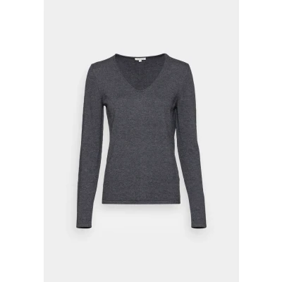 Abbildung von TOM Tailor Basic V NECK Strickpullover, Damen, Größe: XL, Evident anthracite
