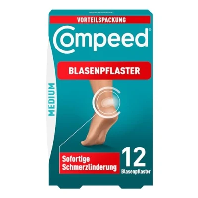 Abbildung von Compeed Blasenpflaster Medium Vorteilspack Hydrokolloid Pflaster gegen Blasen an den Fersen, 1x 12 Stück