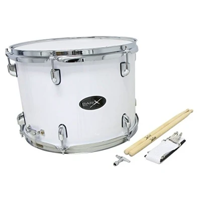 Abbildung von GEWA Marching Tenordrum, Marschtrommel 14x10&quot;, Holzkessel weiß, inkl. Tragriemen und Trommelstöcke