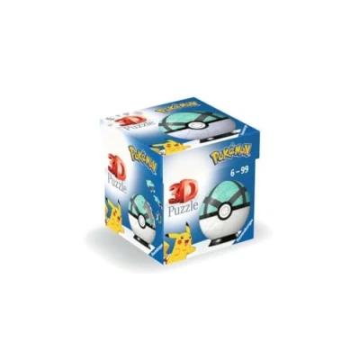 Abbildung von Ravensburger 3D Puzzle 11581 Ball Pokémon Pokéballs Netzball [EN] Net für große und kleine Fans ab 6 Jahren, Verde