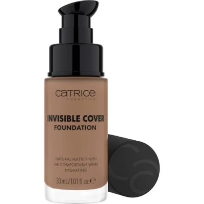 Abbildung von Catrice Invisible Cover Foundation, Nr. 047W, Nude, feuchtigkeitsspendend, langanhaltend, natürlich, für trockene Haut, vegan, ölfrei, ohne Parabene, Mikroplastikpartikel, 1er Pack (30ml)