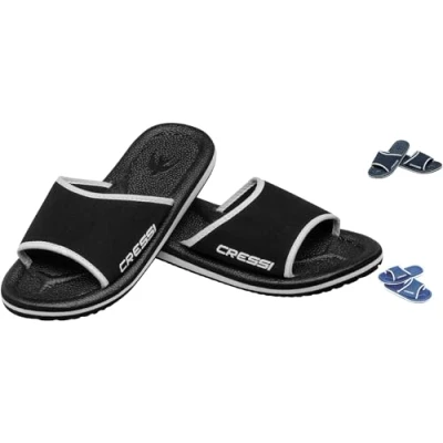 Abbildung von Cressi Lipari Slipper für Strand und Schwimmbad Erwachsene Kinder,Mehrfarbig (Schwarz), 36 EU