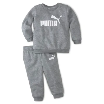 Abbildung von PUMA 846141 Unisex Baby Minicats Ess Crew Jogger Fl Jogginganzug, Medium Gray Heather, 92 EU
