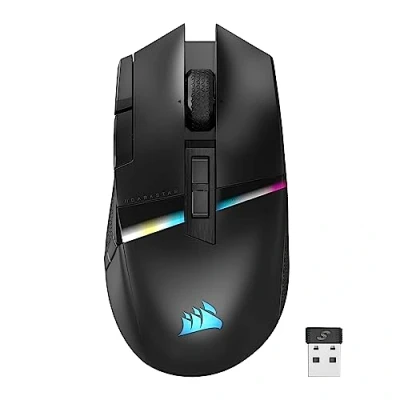Abbildung von CORSAIR DARKSTAR RGB WIRELESS MMO Gaming Mouse 26.000 DPI 15 Programmierbare Tasten Bis zu 80 Stunden Akkulaufzeit iCUE Kompatibel PC, PS5, PS4, Xbox Schwarz
