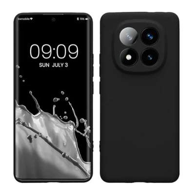 Abbildung von kwmobile Handyhülle kompatibel mit Xiaomi Redmi Note 14 Pro+ 5G / Pro Plus Hülle Handy Case aus weichem Silikon in Schwarz matt