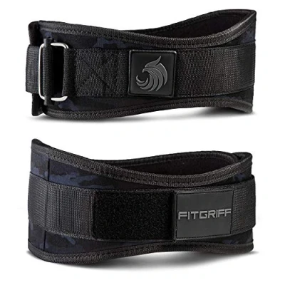 Abbildung von FITGRIFF® Gewichthebergürtel V2 Gewichtheber Gürtel für Damen und Herren Bodybuilding, Krafttraining, Crossfit Training Trainingsgürtel, Weightlifting Belt, Gym Workout (Camo Black, L)