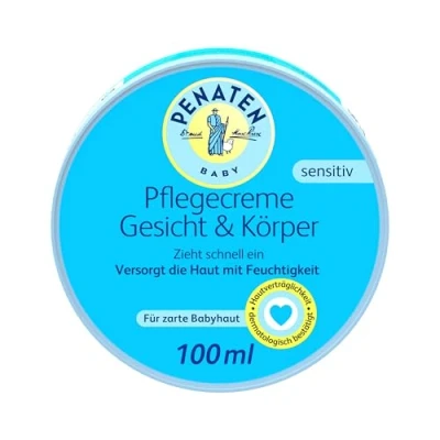 Abbildung von PENATEN Pflegecreme Gesicht &amp; Körper (100 ml), schnell einziehende Baby Gesichtscreme Körpercreme für zarte Babyhaut hinterlässt ein weiches Hautgefühl versorgt die Haut mit wichtiger Feuchtigkeit
