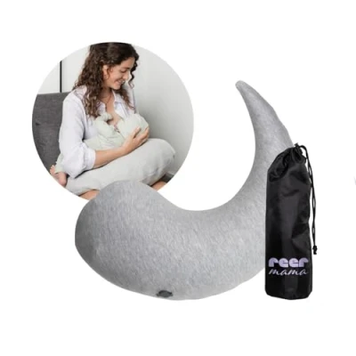 Abbildung von reer mama Stillkissen Air Aufblasbares, ergonomisches mit weichem, abnehmbarem Bezug kompakt und ideal für unterwegs Stillhilfe