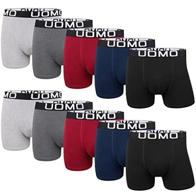 Abbildung von L&amp;K 10er Pack Herren Retroshorts Boxershorts Baumwolle klassischen Unifarben Unterhose Mehrfarbig 1116 F L