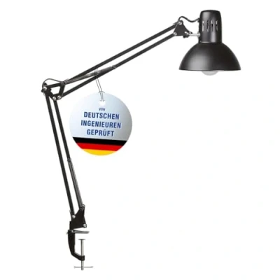 Abbildung von MAUL Schreibtischlampe MAULstudy Verstellbare Klemmleuchte mit Gelenkarm für Büro und Schreibtisch Elegante LED aus Metall Exklusive Leuchtmittel Schwarz
