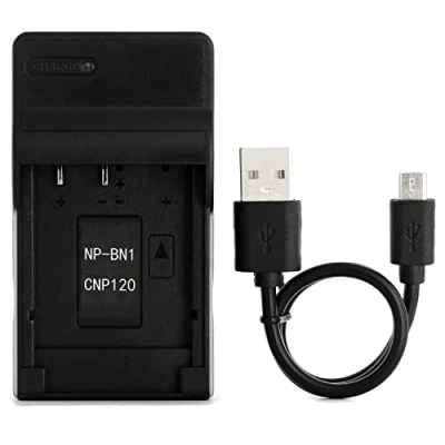 Abbildung von NP BN1 USB Ladegerät für Sony Cyber Shot DSC T110, T99, TF1, TX30, TX20, TX200V, TX10, TX9, TX5, WX80, W620, WX9, WX150 Kamera und Mehr