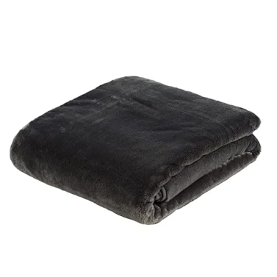 Abbildung von Gözze Premium Cashmere Feeling Wohn und Kuscheldecke, 500 g/m², 180 x 220 cm Anthrazit