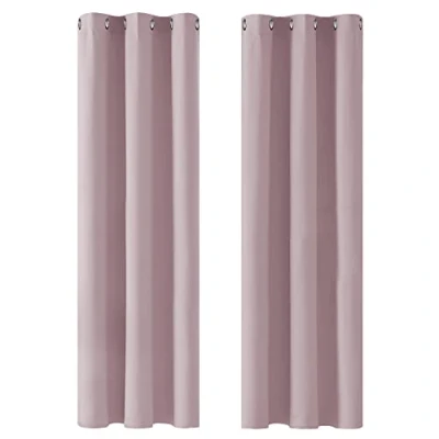 Abbildung von Deconovo Blickdicht Gardinen mit Ösen für Schlafzimmer Thermogardinen Vorhang Kälteschutz Thermogardine Hitzeschutz dicke Thermovorhang, 229x107cm(HöhexBreite), Hellpink, 2er Set