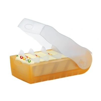 Abbildung von HAN Lernkarteibox CROCO, einfach Vokabeln lernen mit 5 Fächer Lernsystem, DIN A8 Karteikasten für 500 Karten, inkl. Stützplatten + 100 Lernkarten, Karteibox, Lernbox, 998 613, transluzent/orange