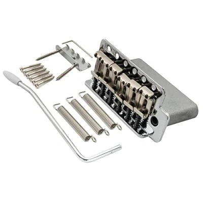 Abbildung von Wilkinson WOV01 52,5mm Vintage Tremolo Bridge 6 Punkt Steg für Squier Fender Strat ST Style E Gitarre, Chrom