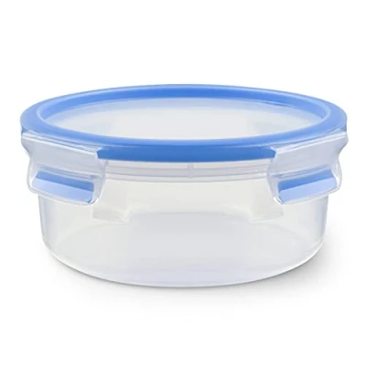 Abbildung von Emsa 508552 Clip &amp; Close Runde Frischhaltedose mit Deckel 0.85 Liter Transparent/Blau