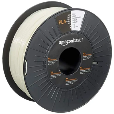 Abbildung von Amazon Basics 3D Drucker Filament aus PLA Kunststoff, 1.75 mm, leuchtend, 1 kg Spule