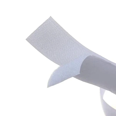 Abbildung von Weißes Klettband Set zum Aufnähen, mit nicht klebender Rückseite, Nylongewebeverschluss, 3 cm 1 m