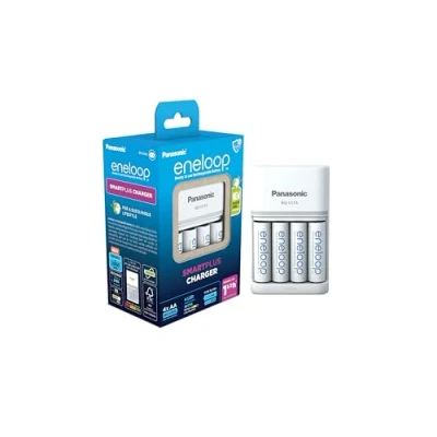 Abbildung von eneloop SmartPlus Ladegerät, für 1 4 AA/AAA NI MH Akkus, 1.5 Stunden Ladezeit, 10 Sicherheitsfunktionen, inkl. AA Akkus (2000 mAh)