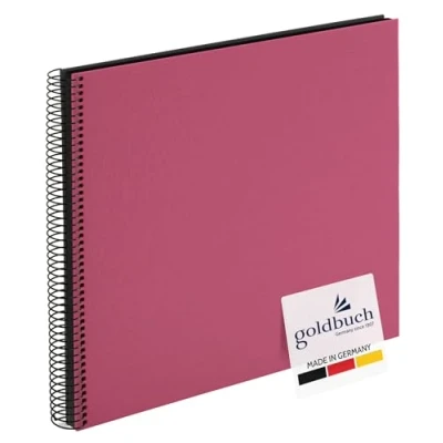Abbildung von goldbuch 25508 Spiralalbum, Fotoalbum mit 40 schwarzen Seiten, Erinnerungsalbum 35 x 30 cm, Spiralfotoalbum ohne Bildausschnitt, Foto Album, Fotobuch Fuchsia