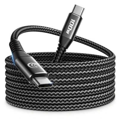 Abbildung von USB C Kabel 3M 100W PD 5A Schnellladekabel auf Lang Nylon Geflochten Typ Ladekabel für iPhone 16 15 Pro Max Samsung Galaxy S24 S23 S22 S21 Pixel 7 iPad MacBook Air Tablets