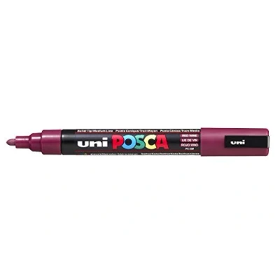 Abbildung von uni ball 182526 POSCA Marker mit mittelfeiner Rundspitze, weinrot